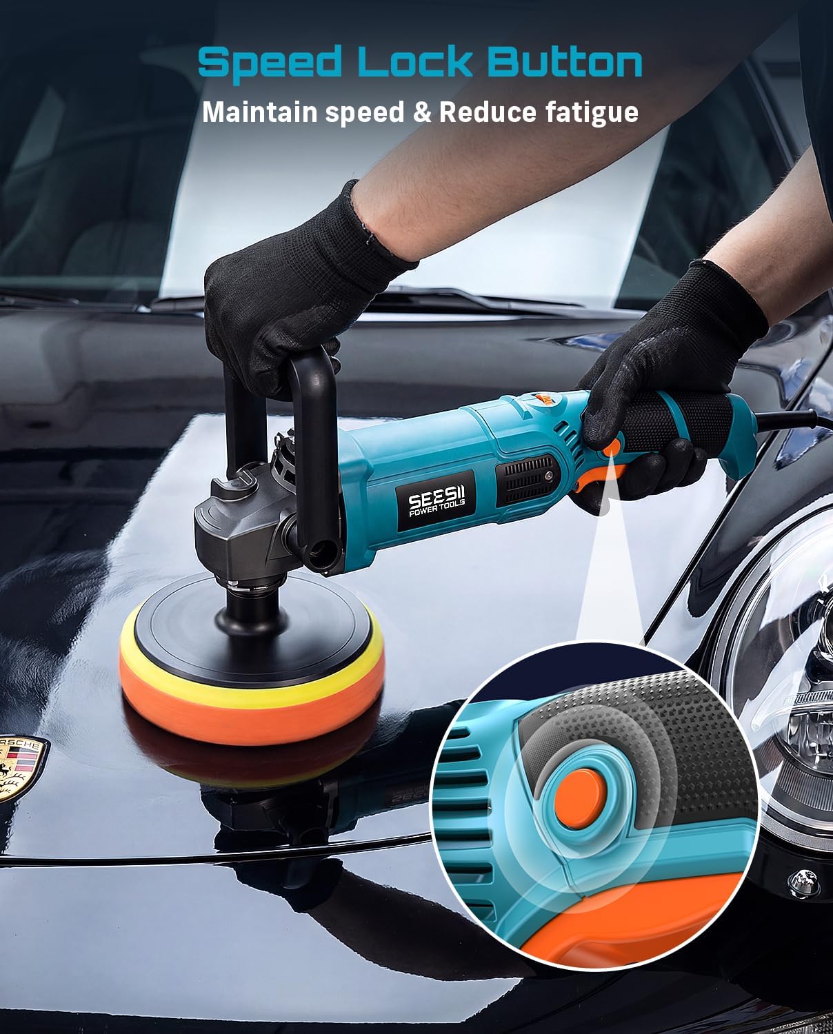 Car Buffer Polisher 1600W 7 Inch/6 Inch Rotary Buffer Polisher Waxer | 7 Variable Speed 1000-3600 RPM Dual Action