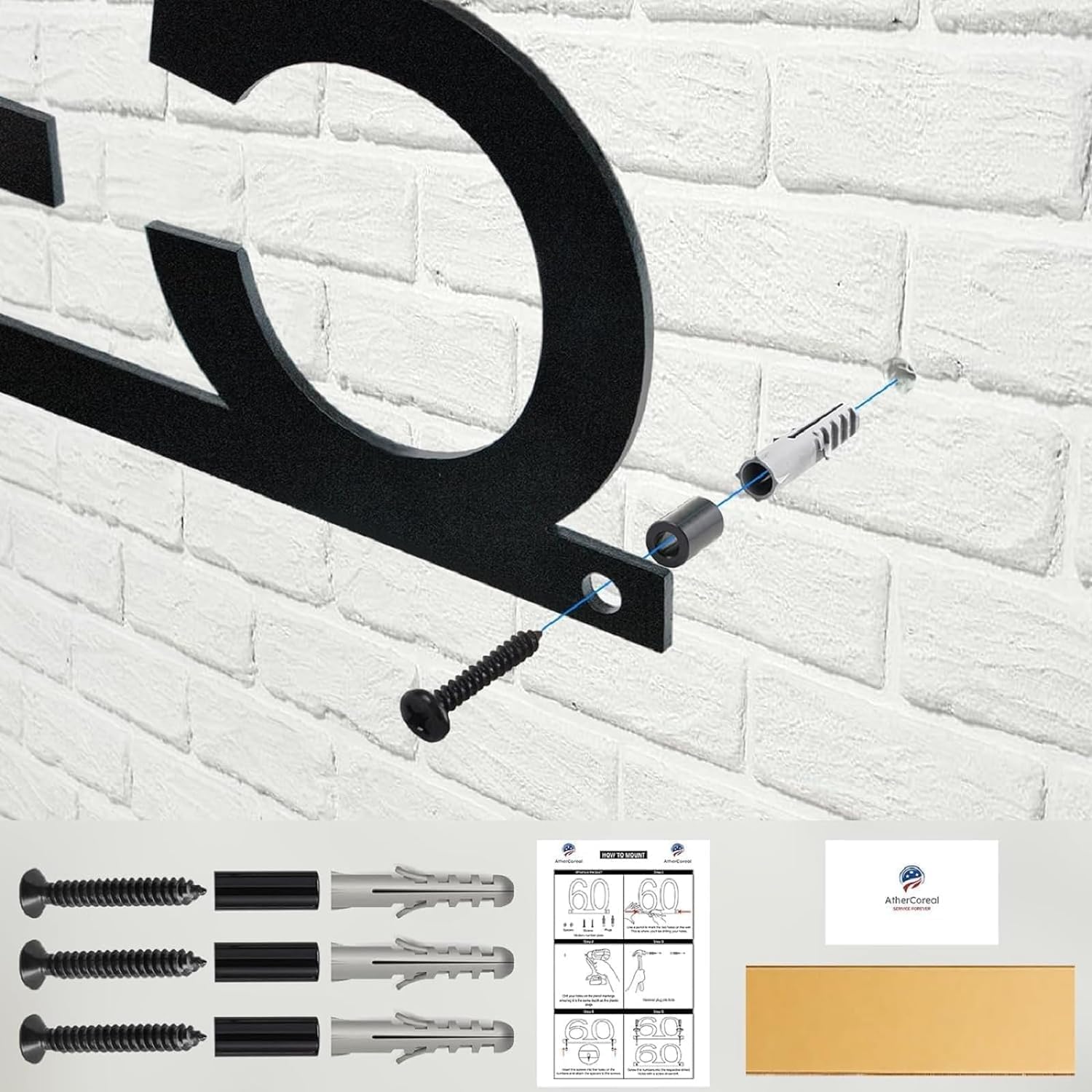 House Numbers for Outside - 4-13 Inch Personalized Address Number Sign and Street Name Sign Custom House Number Sign