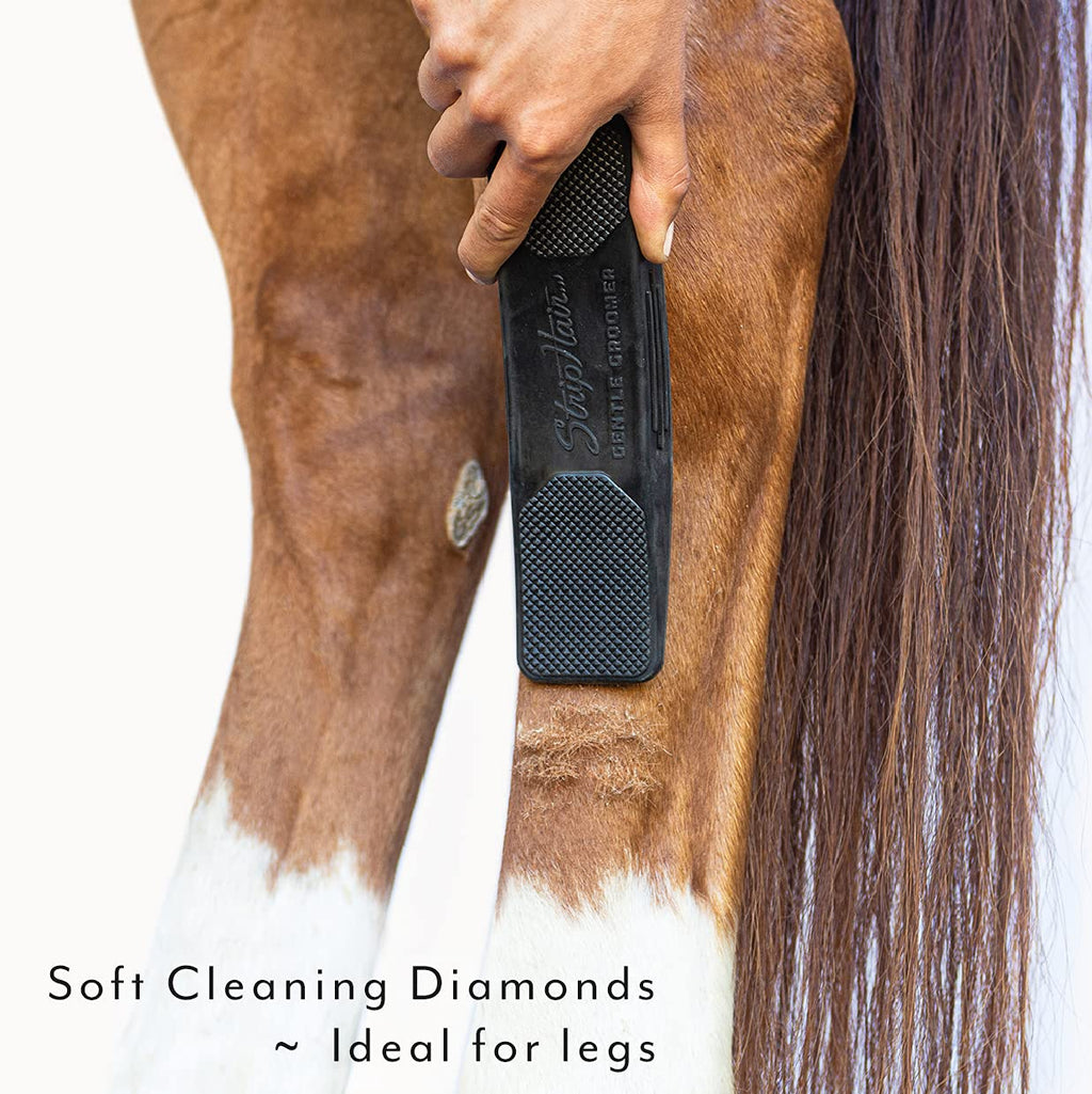 Gentle Groomer Horse Brush Shedding Grooming Massage, black