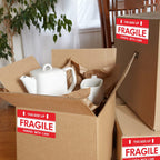 This Side Up Fragile Stickers 3x5 inch Handle with Care Shipping and Packing Warning Adhesive Label 100 Per Roll (3x5