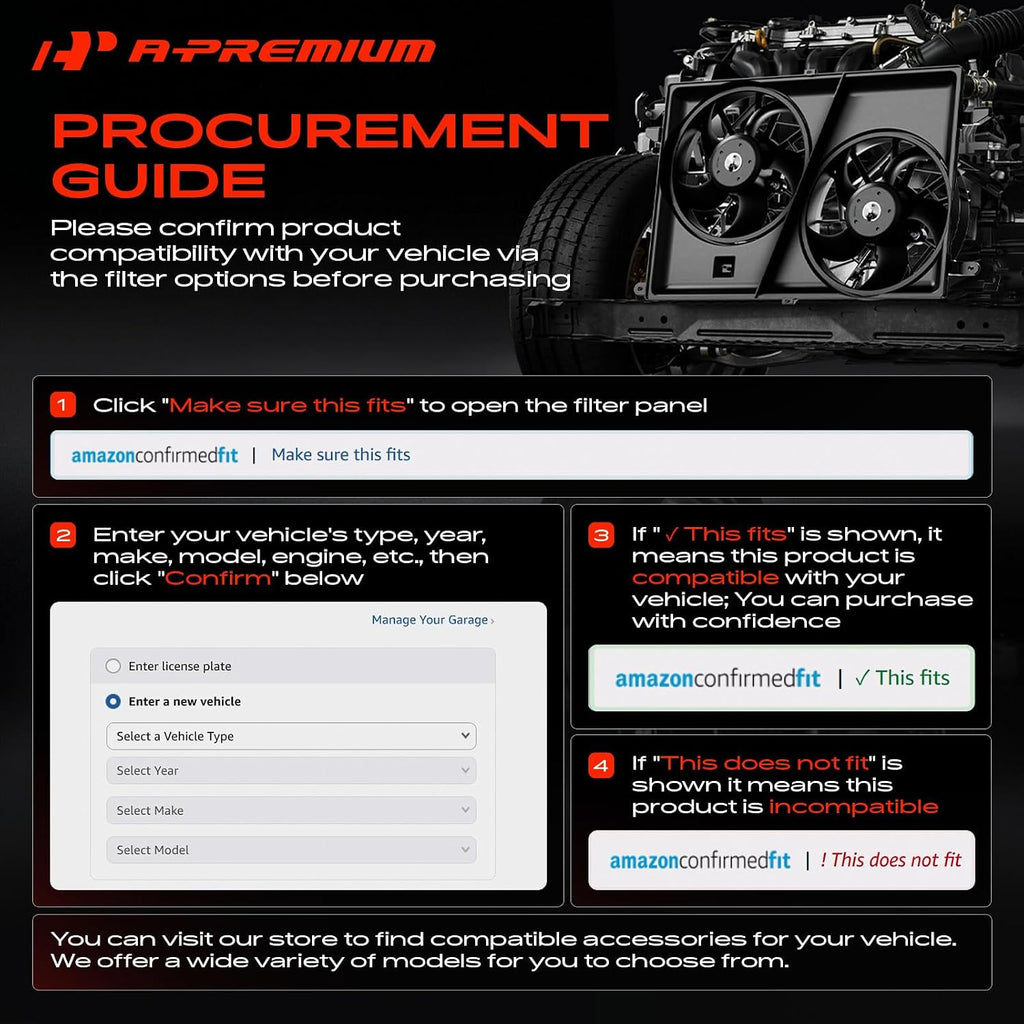 A-Premium Engine Radiator Cooling Fan Assembly