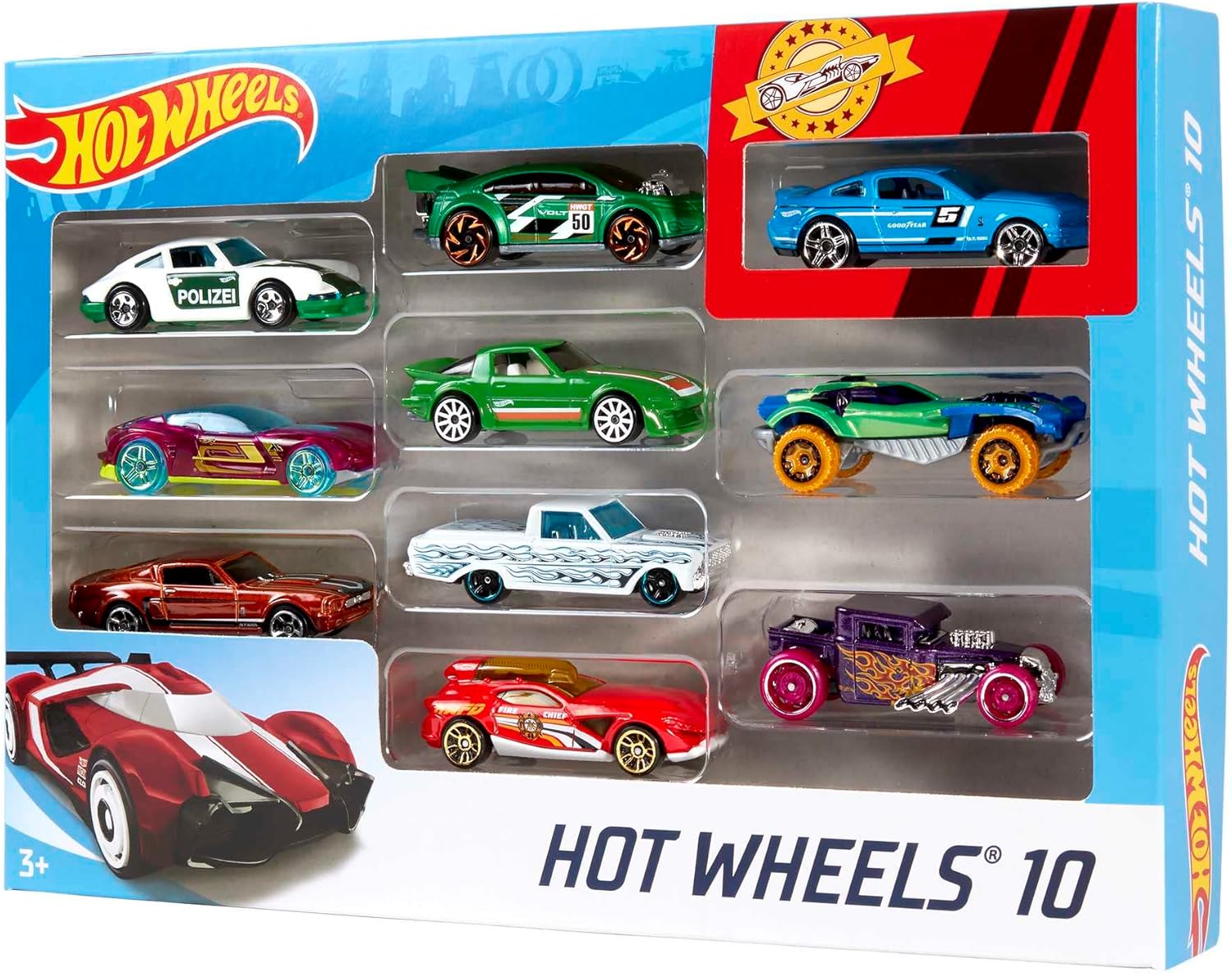 Hot Wheels 10-Pack (Styles May Vary) | Multipack of 10 of Toy Trucks & Cars in 1:64 Scale, Instant Collection for
