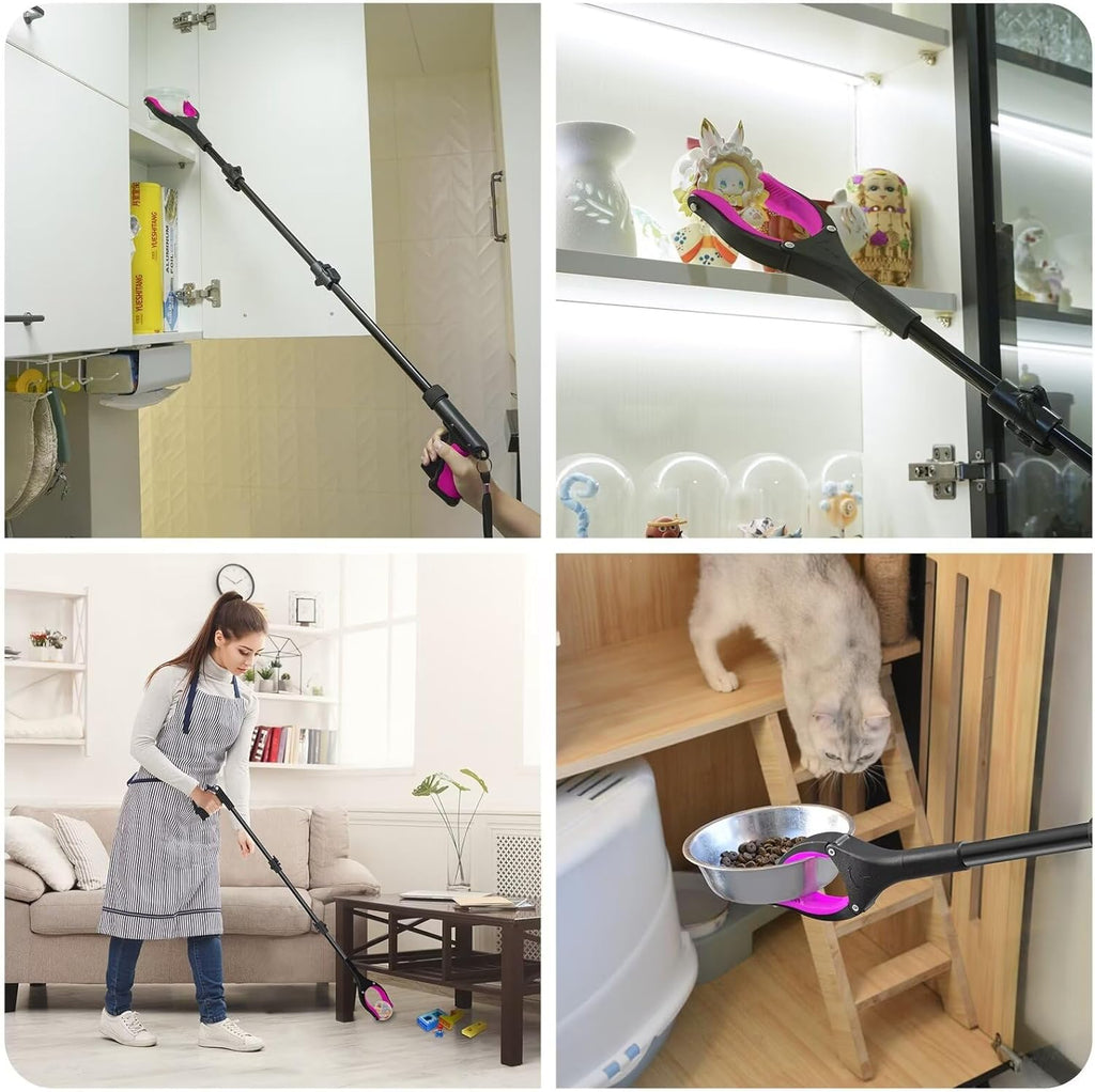 36" Grabber Reacher Tool, Foldable Reacher Grabber Pickup Tool with 360° Rotating Jaw & Two Magnets, Extra Long Trash