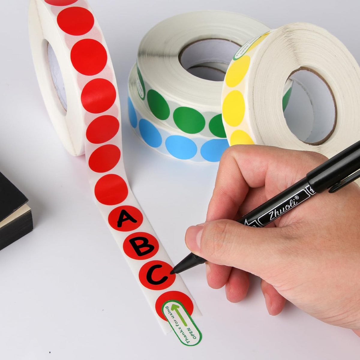 Pack of 2000 Round Color Coding Circle Dots Stickers Labels (3/4", Yellow)