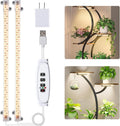 LED Grow Light Strips for Indoor Plants Full Spectrum 3500K, 96 LEDs Plant Light Bar with 3/9/12H Timer, 10 Dimmable