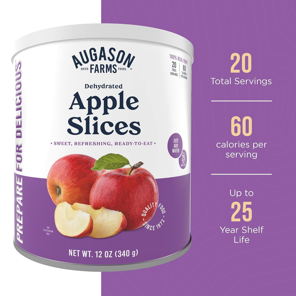 Dehydrated Apple Slices Can | Emergency Food Supply, 20 Servings, 25 Year Shelf Life, Great for Cooking, Baking, and