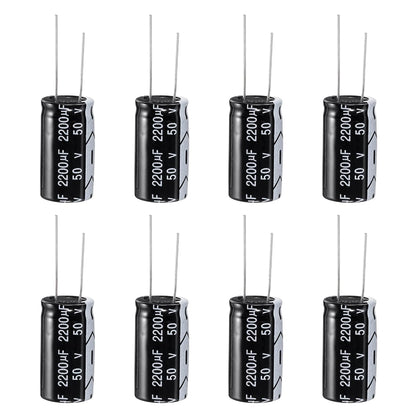PATIKIL 50V 2200uF Electrolytic Capacitors, 8Pcs 16x30mm Aluminum High Frequency Electrolytic Capacitors for TV, LCD Monitor, Refrigerator, Circuit Boards, Black