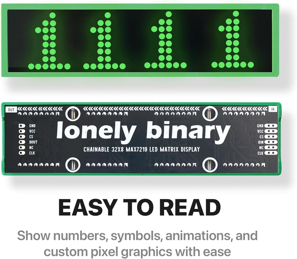 Lonely Binary 3-Pack 32x8 LED Matrix MAX7219 3-Color for C++ ESP32