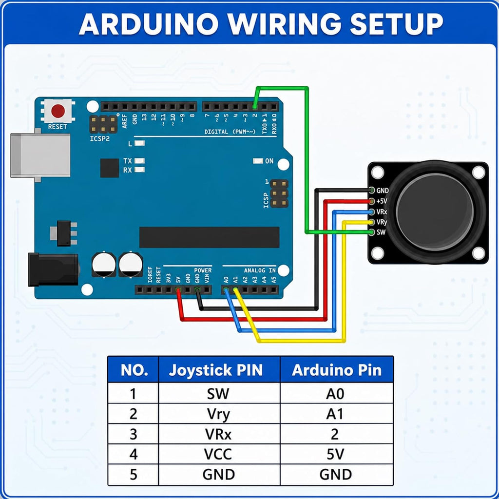5-Pack Joystick Module KY-023, Dual-Axis XY Analog
