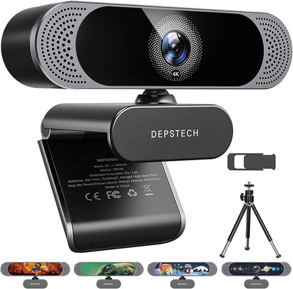 4K Webcam, DW49 HD 8MP Equipped with Sony Sensor Autofocus Webcam with Microphone, Privacy Cover, Plug Play USB