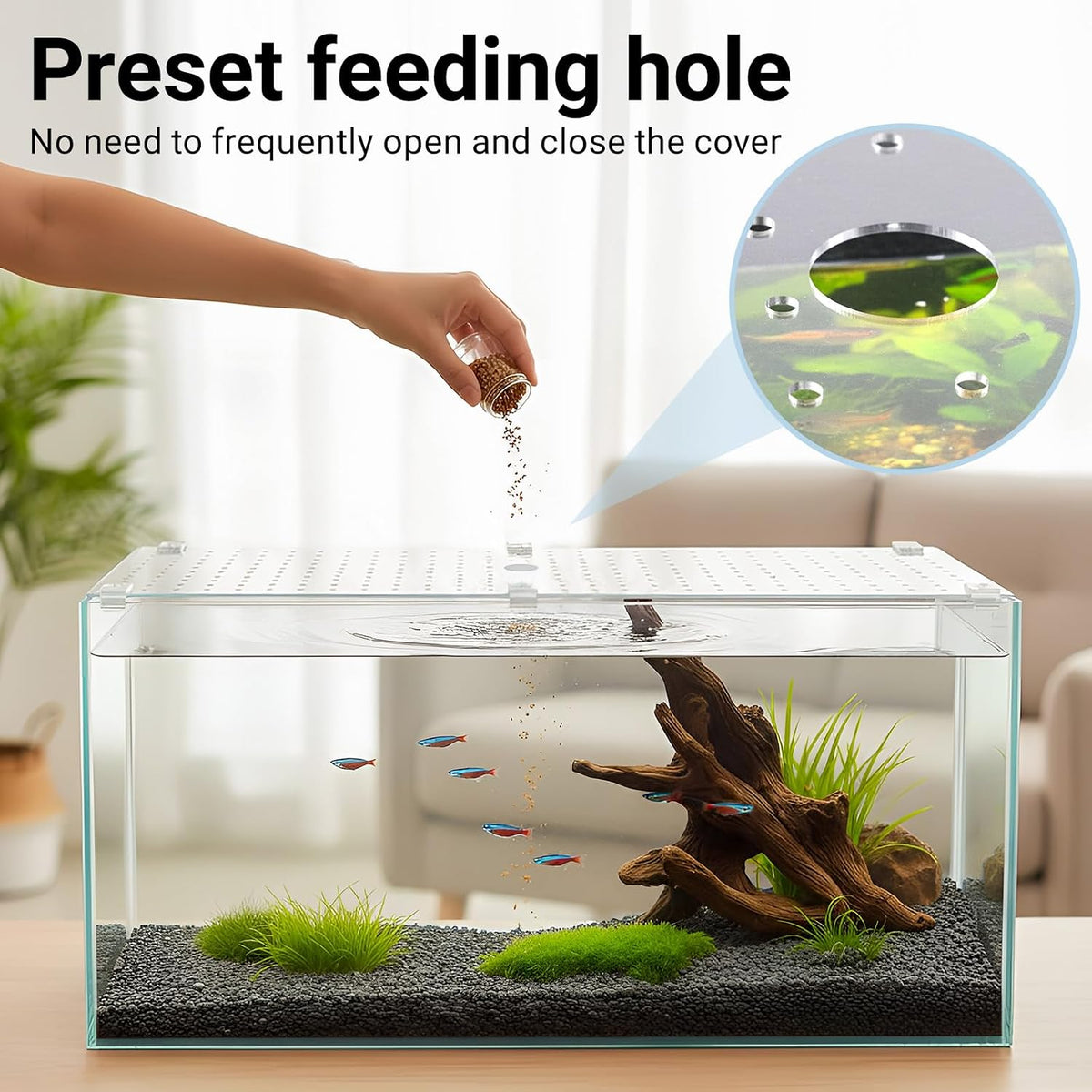 2 Pcs Aquarium Acrylic Fish Tank Lid Covers for 70/75/90/110 Gallon, 48 X18 Glass Cuttable Canopy Top Net, Anti-Jump