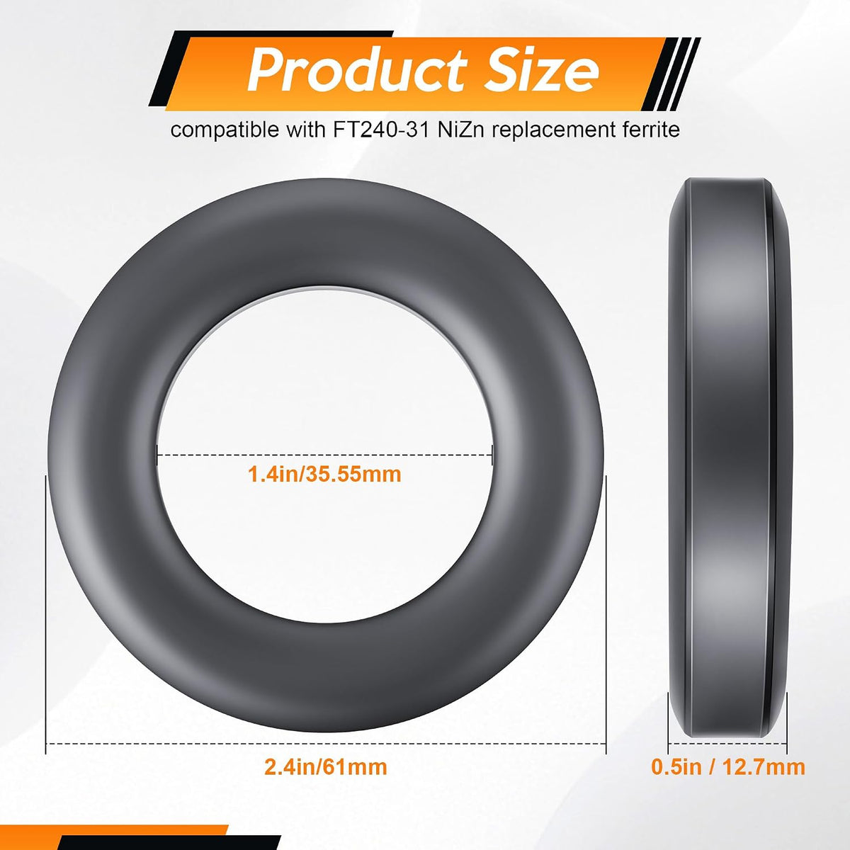 Toroid Ferrite Core, Compatible with FT240-31 Ferrite Ring