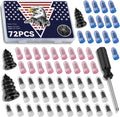 72PCS Tire Repair Rubber Nail Kit - Complete Set with 3 Sizes, Storage Box & Screwdriver