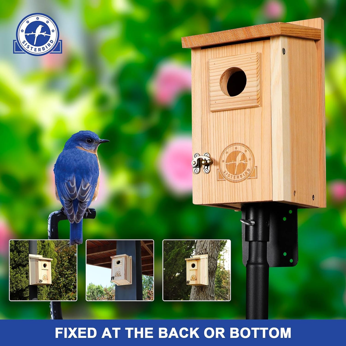 2 Pack Blue Bird Houses for Outdoors, Warming Gifts Bird House