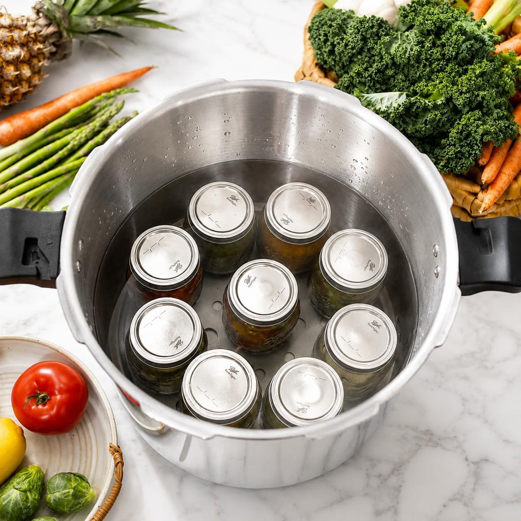 Pressure Canner Release Valve Aluminum Canning Pot Cooker Pot Stove Top with Pressure Gauge Instant Fast Cooking Pot