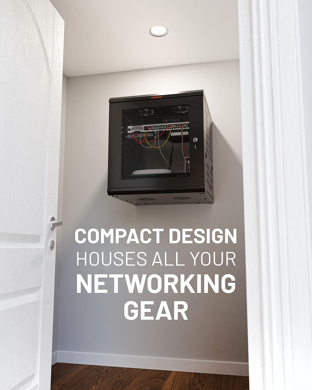 ECHOGEAR 12U Network Rack w/Enclosed Design, Easy Install, 600mm Depth