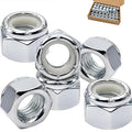 3/8"-16 Inch Lock Nuts, Galvanizing Carbon Steel Nylon Insert Locknuts,Standard Inch Thread Nylock Nuts for Bolts 60 Pack