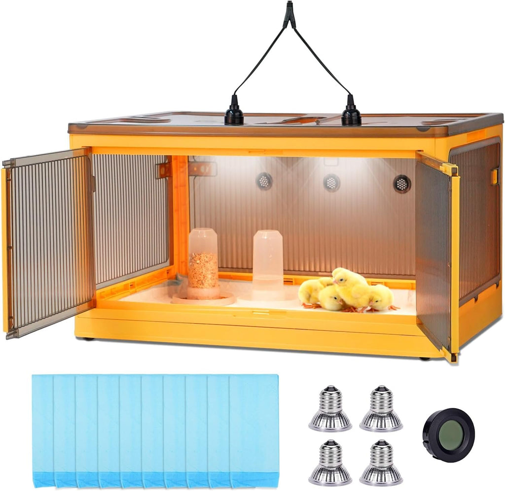Chicken Brooder Box for Chicks Starter Kit, Larger Chicken Brooder Heater Warms up to 30 Chicks, Poultry Breeding Box
