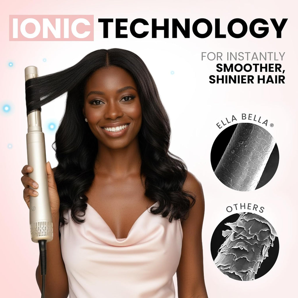 6 in 1 Professional Hot Air Styler • Powerful Hair Dryer & Straightener Set • Styling Without Heat Damage • Fast