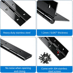 2Pack Black Piano Hinge 48 Inch x 1 1/2 Inch Open Width