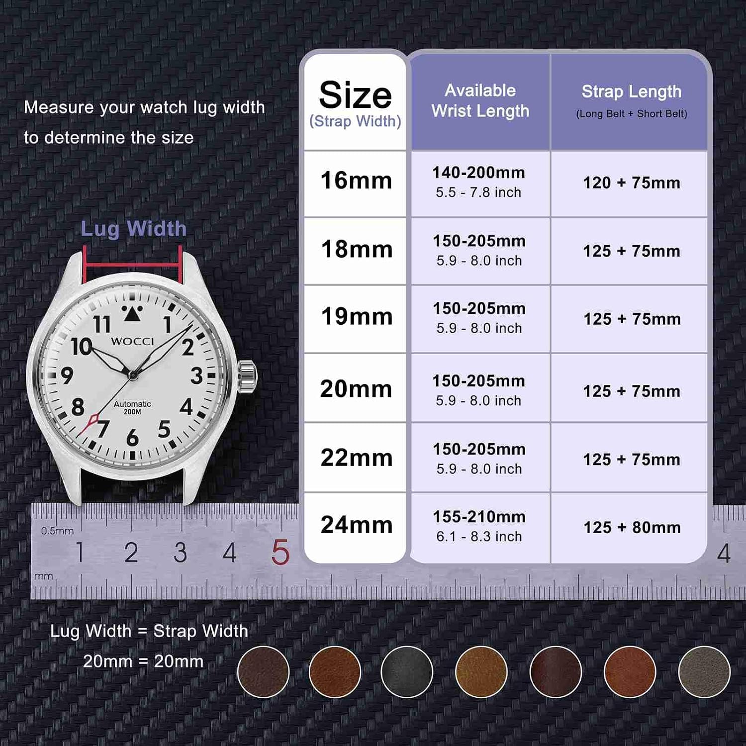 Quick Release Watch Band, Distressed Genuine Leather, Stainless Steel Buckle, Strap Width 18mm 19mm 20mm 22mm 24mm