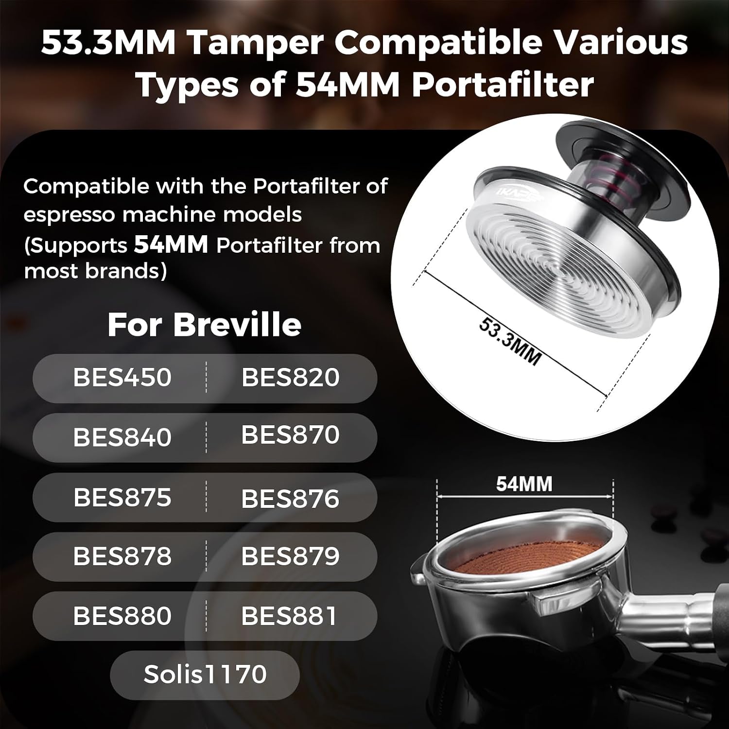 51mm Semi-Transparent Espresso Coffee Tamper, Spring-loaded Calibrated Tamper with Premium Threaded Stainless Steel