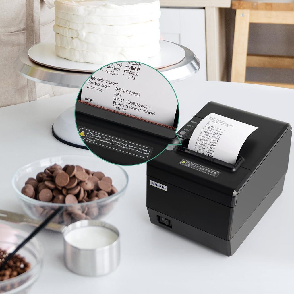 Kitchen Restaurant POS Printer RP850P, 80mm Thermal Receipts Printer with Auto Cutter, USB Serial Ethernet for