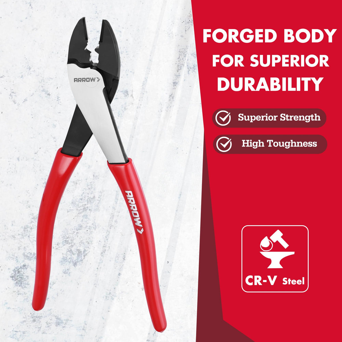 ARROW 9.5" Wire Crimper/Cutter, Wire Crimping Tool, Crimper Tool Electrical