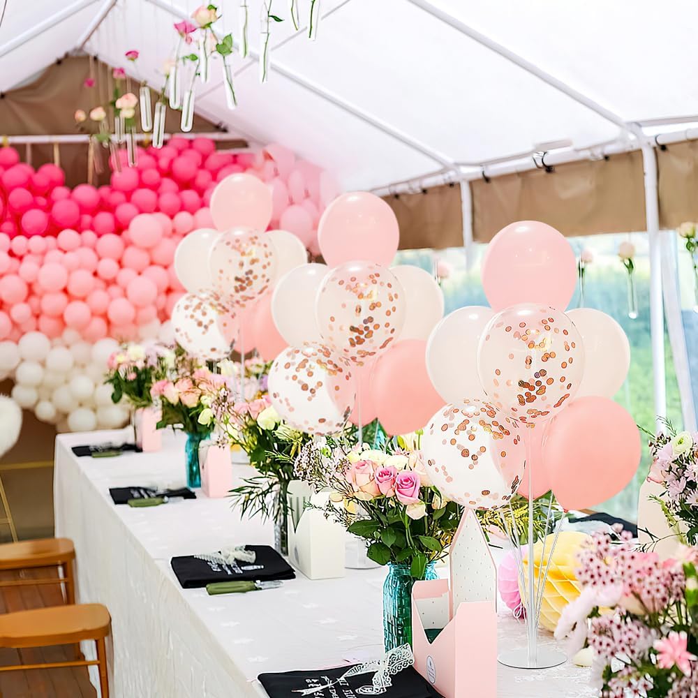 4 Sets Balloon Stand Kit Balloon Sticks With Base for Table, Balloon Stands for Floor Balloon Arch Kit for Party