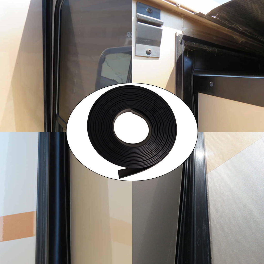 RV Slide Out Seal 4 Inch x 30 Ft, Adhesive Rubber Wiper Weather Stripping