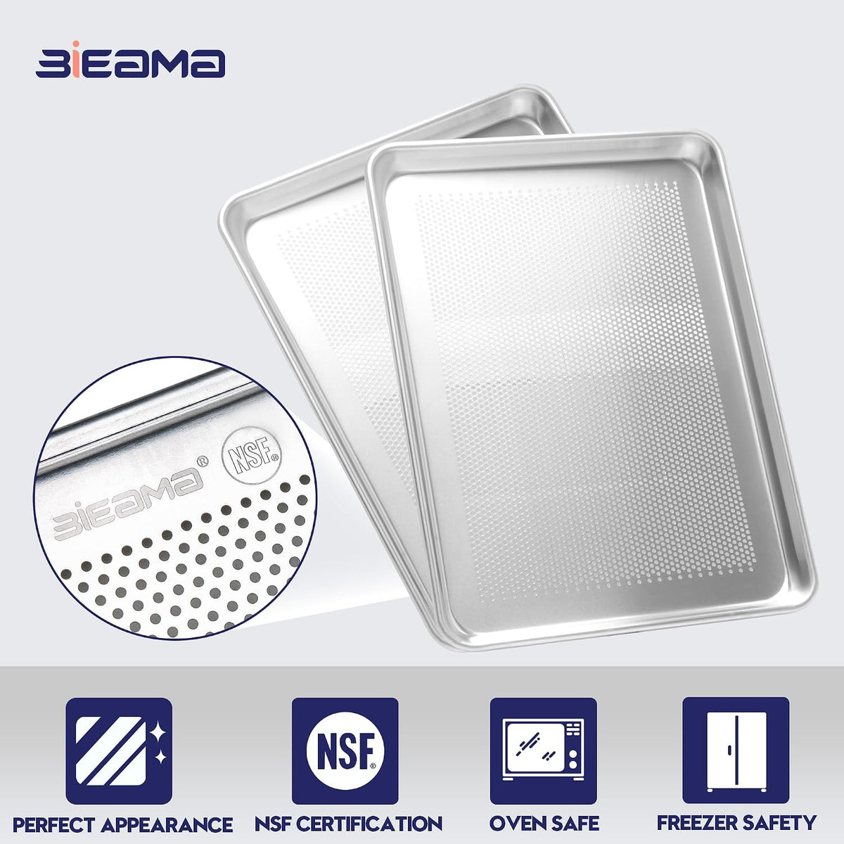 6 Pack Perforated Half Size 18" x 13" Baking Sheet Pan