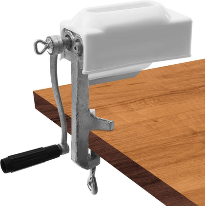 Cast Iron Meat Tenderizer Tool, Hand Crank Manual Meat Pounder for Steak, Chicken & Pork (4.5" Wide), Heavy Duty