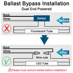 12 Pack T8 LED Bulbs 4 Foot, 24W 3000LM, 6000K, Ballast Bypass