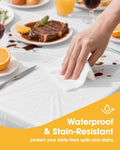 White Plastic Table Cloth - 24 Pack 54" × 108" Rectangle Disposable Tablecloths for 6FT Tables, Waterproof Table
