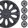 4-Pack 14 Inch Wheel Rim Cover Hubcaps, R14 Hub Caps, Matte Black