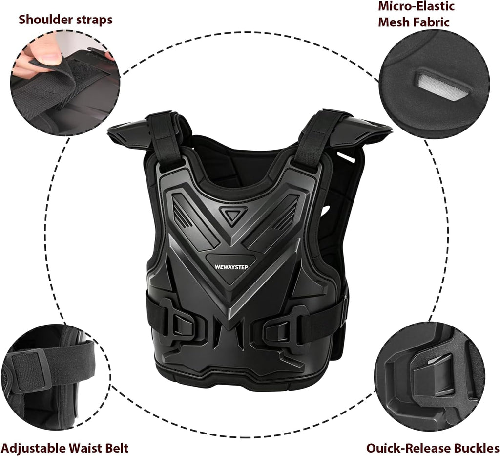 Motorcycle Chest Protector Body Armor Vest, Dirt Bike Gear | Adult Chest Armor Body Guard Vest, Mens Back Protection