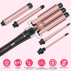 Curling Wand Set, Curling Iron Interchangeable 3 Barrel Wand Curler