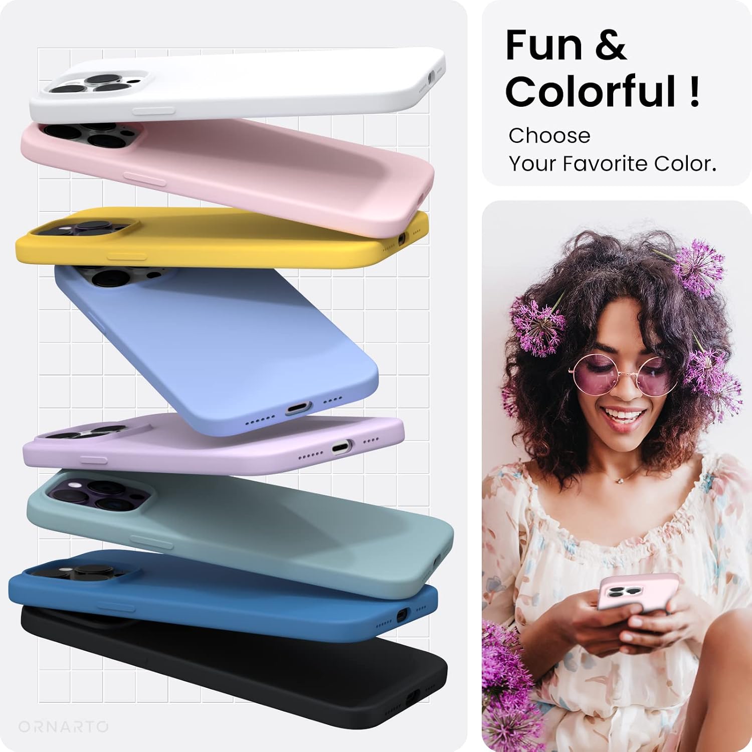 Compatible with iPhone 14 Pro Max Case 6.7, Slim Liquid Silicone 3 Layers Full Covered Soft Gel Rubber Phone Case