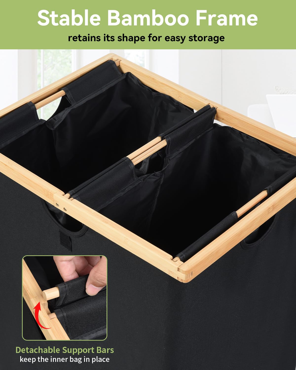 140L Recycling Bin for Kitchen, 2 Compartments Large Home Recycle Bin with Lid with 2 Removeable and Reusable Inner