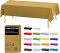 12 Pack Gold Disposable Plastic Tablecloth 54"x108" Table Cover