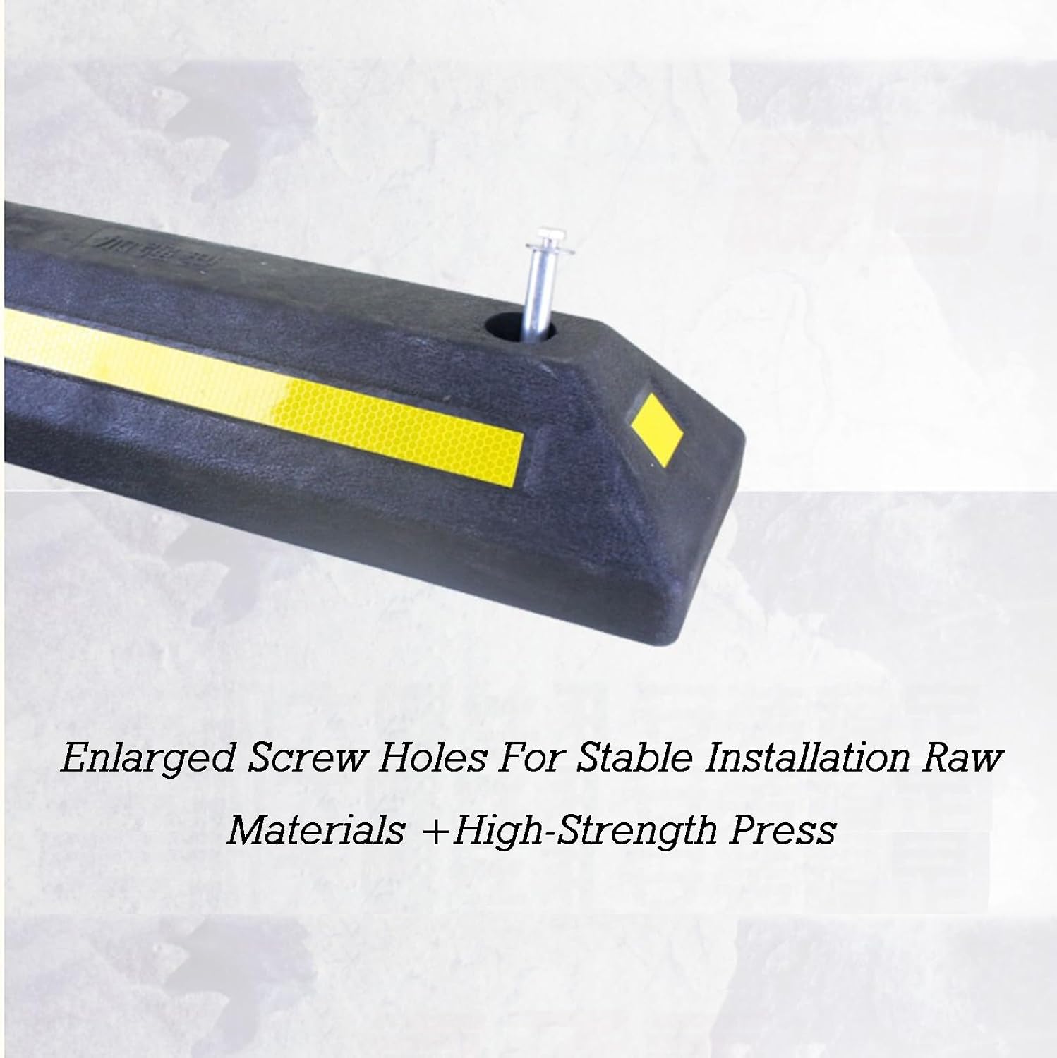Heavy Duty Rubber Parking Curb,Garage Car Wheel Stopper with Yellow & Black Reflective Strips,Durable Speed