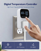 ZILLSEA Digital Temperature Controller, Heating Cooling Thermostat Outlet