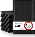 Black Bubble Mailers 4x8" 100 Pack Waterproof Padded Envelopes