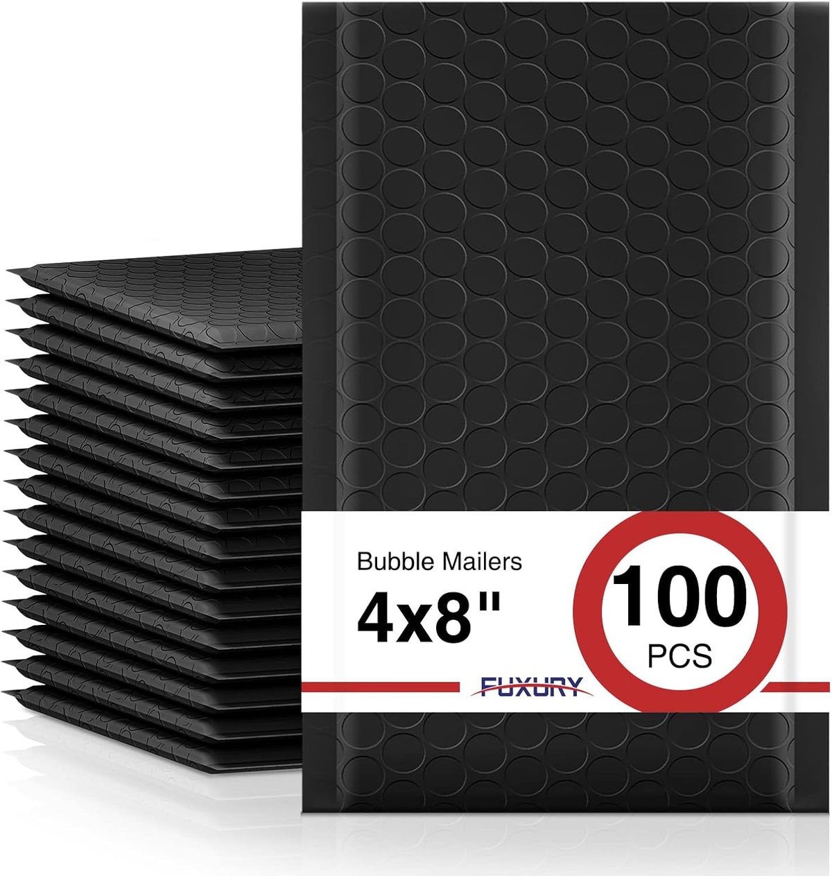 Black Bubble Mailers 4x8" 100 Pack Waterproof Padded Envelopes