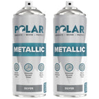 Polar Metallic Multi-Surface Spray Paint - Silver - 400ml (Pack of 2)
