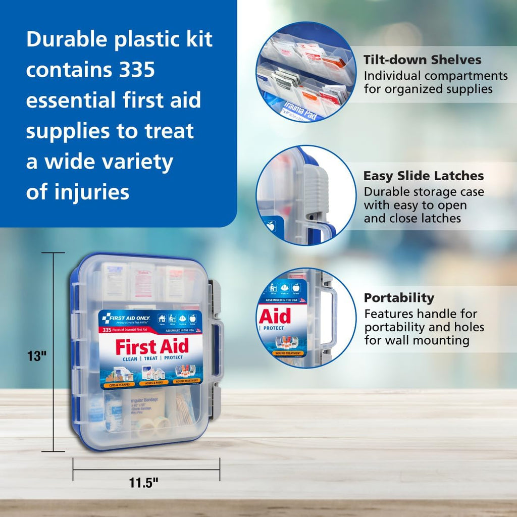91247 OSHA-Compliant First Aid Kit, All-Purpose 100-Person Emergency First Aid Kit for Business, Worksite, Home, and