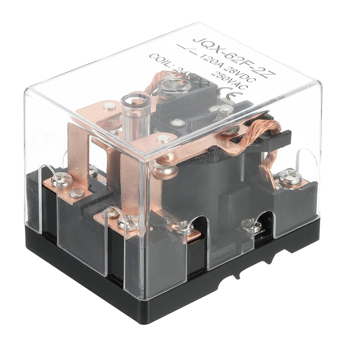 PATIKIL DC24V 120A Electromagnetic Relay, High Power Relay DPDT 2NO 2NC 8 Terminals Din Rail Mounting