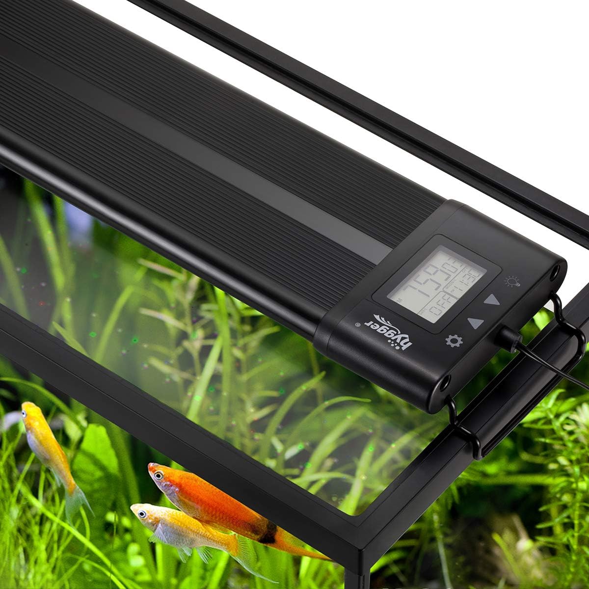 Auto On Off LED Aquarium Light 30-36 Inches Dimmable 7 Colors Full Spectrum Fish Tank Light Fixture for Freshwater