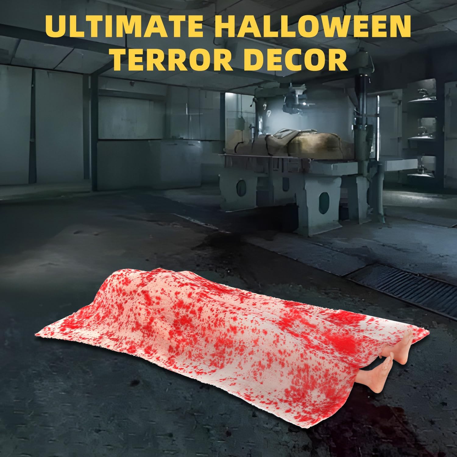 Scary Halloween Decorations Outdoor/Indoor,The Victim Corpse at Crime Scene Prop,Haunted House Decorations,Scary