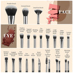 Makeup Brush Set 30 Pcs Premium Synthetic Makeup Brushes Foundation Eye Shadow Powder Concealers Highlight Blending